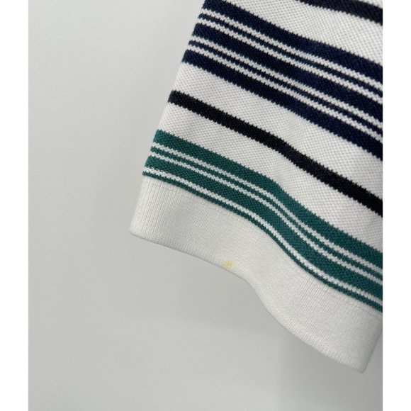 Vintage Pendleton Men's Cotton Polo Size L Blue Green Striped Sz L - Picture 5 of 6